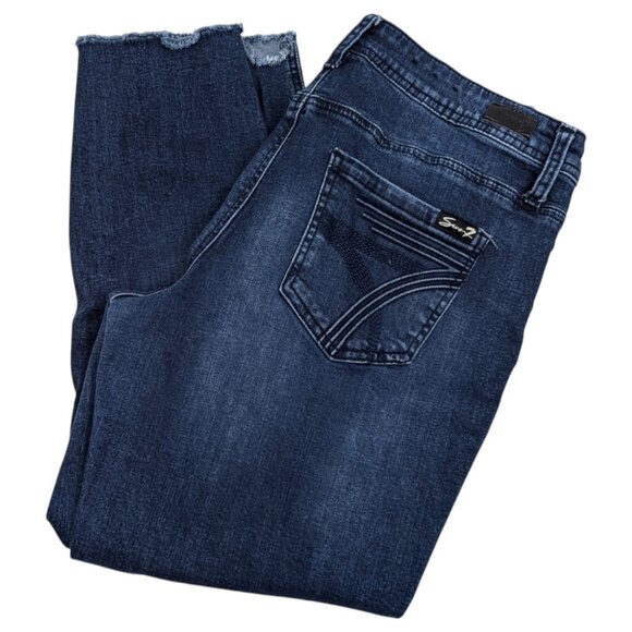 Seven7 High Rise Ankle Skinny Jeans Womens 10 Blue‎ Pants Stretch *READ - Picture 1 of 15